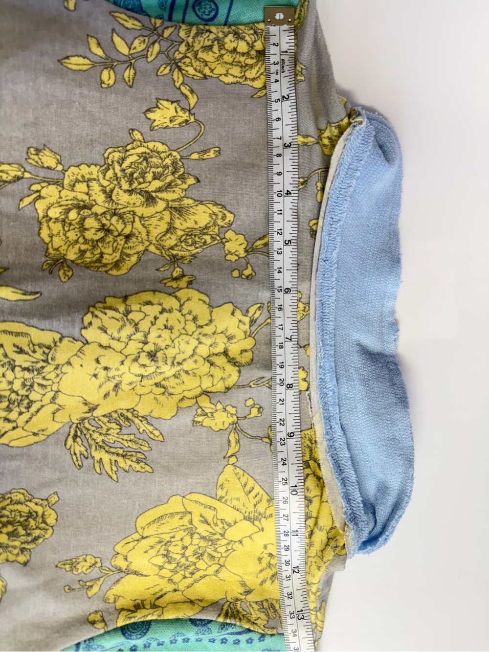Bucketlist Floral Patchwork Henley Top Blue Yellow Boho Made in USA Size Small - Picture 8 of 9